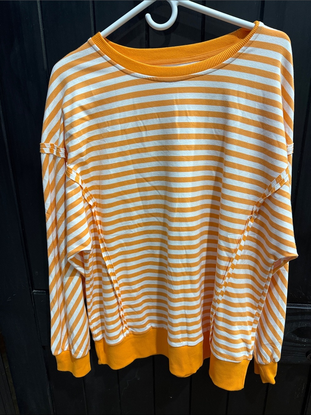 Striped Yellow & White Long-Sleeve Women's Top